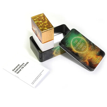 The Harmony Tarot in a Tin Metal Box Επίχρυσες Κάρτες Tarot Edge For Divination Tarot Deck Όμορφη συσκευασία 78τμχ