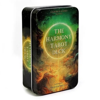 The Harmony Tarot in a Tin Metal Box Επίχρυσες Κάρτες Tarot Edge For Divination Tarot Deck Όμορφη συσκευασία 78τμχ