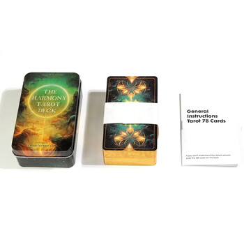 The Harmony Tarot in a Tin Metal Box Επίχρυσες Κάρτες Tarot Edge For Divination Tarot Deck Όμορφη συσκευασία 78τμχ