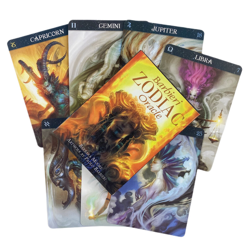 Barbieri Zodiac Oracle Cards A 26 engleski špil za proricanje sudbine Borad Games