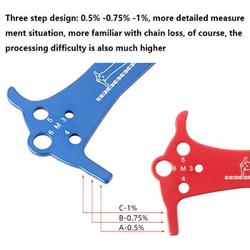 Εργαλείο επισκευής χάρακα δείκτη φθοράς αλυσίδας ποδηλάτου Ανοξείδωτος χάλυβας μετρητής αλυσίδας ποδηλάτου ορεινού δρόμου Έλεγχος βίδας διάμετρος