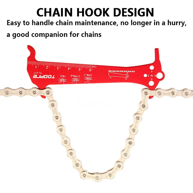 Indikator istrošenosti lanca bicikla Ravnalo Alat za popravak Od nehrđajućeg čelika Planinska cesta Mjerač lanca bicikla Kontrola mjerenja Promjer vijka