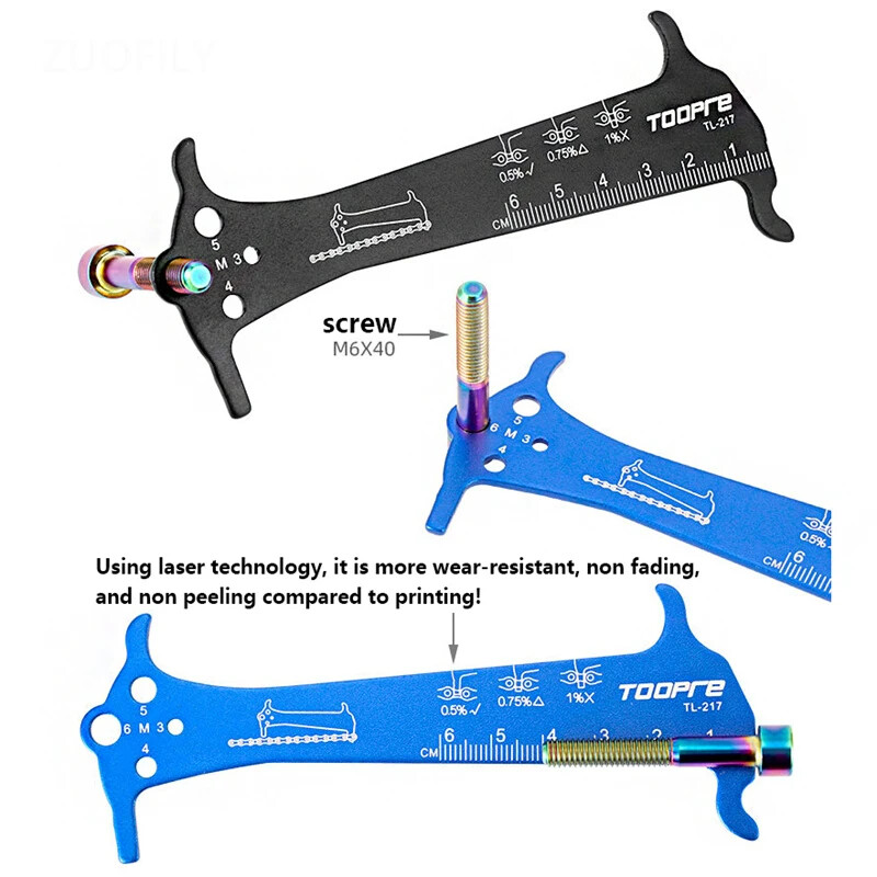 Indikator istrošenosti lanca bicikla Ravnalo Alat za popravak Od nehrđajućeg čelika Planinska cesta Mjerač lanca bicikla Kontrola mjerenja Promjer vijka