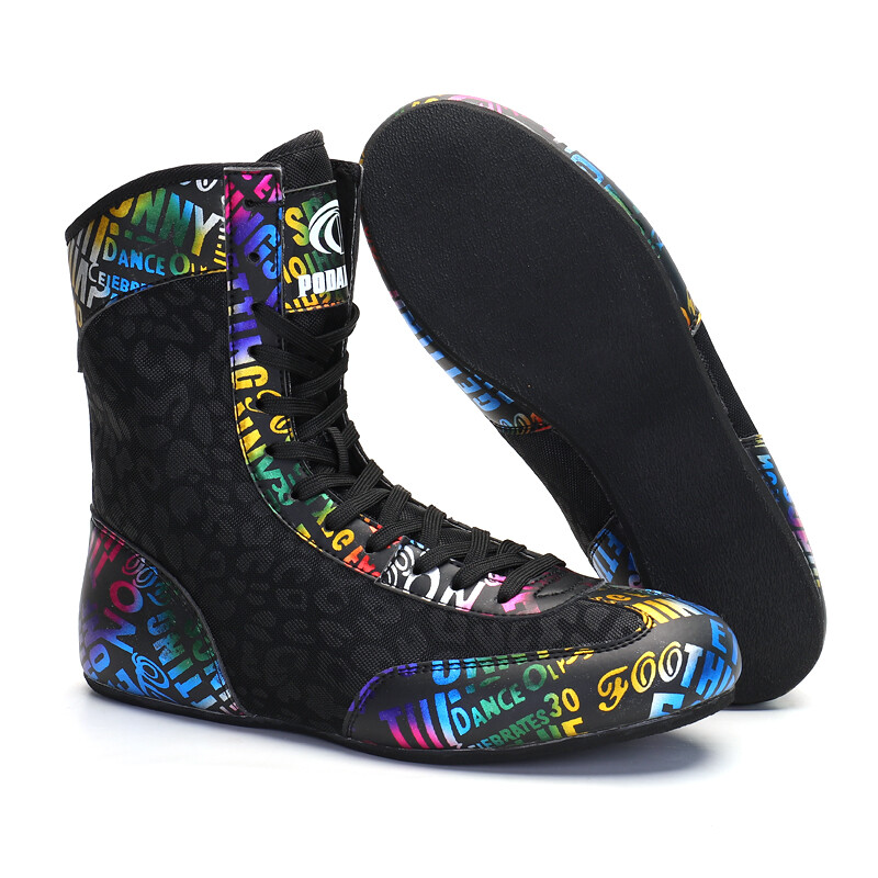 Vyriški imtynių batai sportiniai juodi lauko vyriški treniruotės Skrydžio sportbačiai Aukštos viršūnės Vyriški profesionalūs bokso batai didelio dydžio