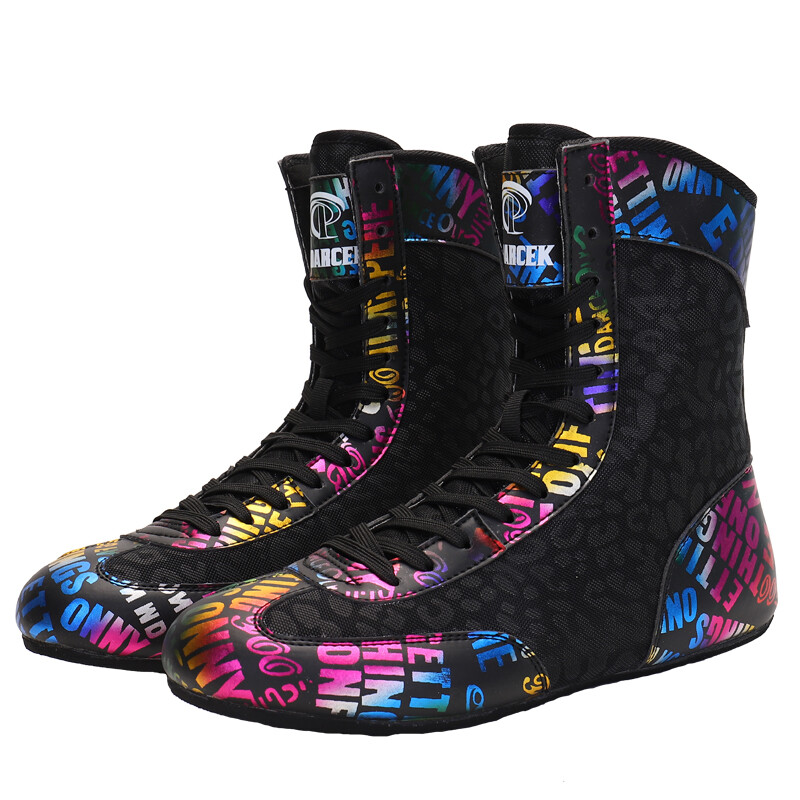 Vyriški imtynių batai sportiniai juodi lauko vyriški treniruotės Skrydžio sportbačiai Aukštos viršūnės Vyriški profesionalūs bokso batai didelio dydžio