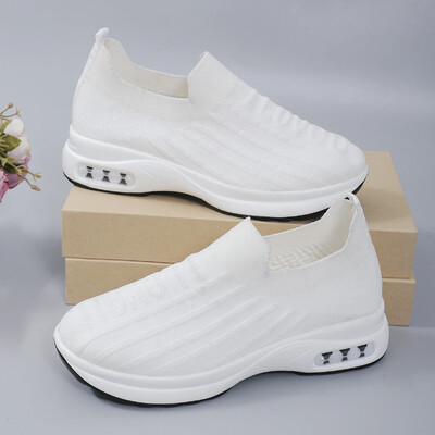 Ženske tenisice za vanjske aktivnosti Ženske ležerne cipele Mrežasti okrugli zračni jastuk Usklađene boje Prozračne neklizajuće ženske ravne tenisice Tenis