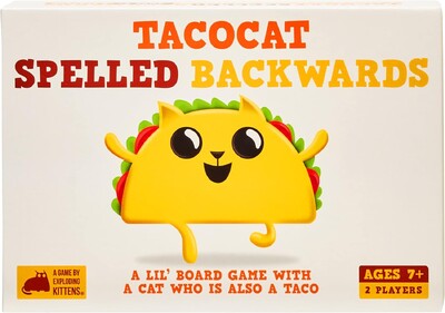 Exploring Kittens LLC Tacocat Backward Spelling - Jocuri de cărți pentru familie - Jocuri de cărți pentru adulți, adolescenți și copii