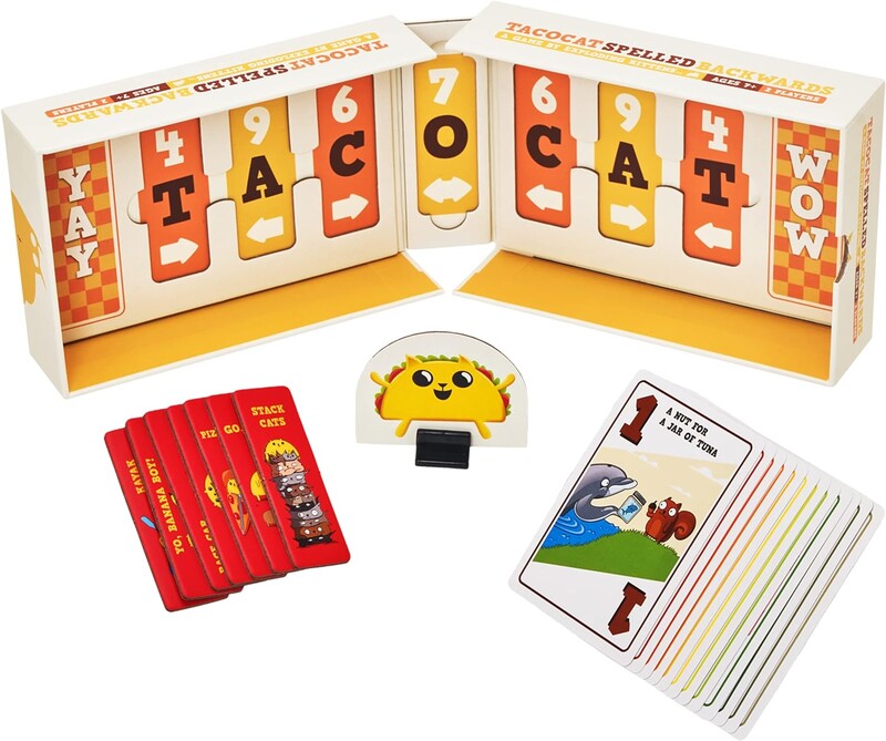 Exploring Kittens LLC Tacocat Backward Spelling - Jocuri de cărți pentru familie - Jocuri de cărți pentru adulți, adolescenți și copii