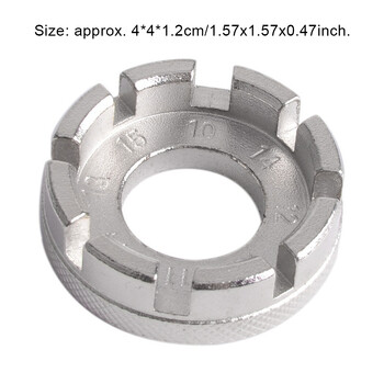 Гаечен ключ за спици за велосипеди, метален преносим 8-посочен гаечен ключ за регулиране на велосипеди, ключ за джанта, ремонт, регулиране на зърната, фиксатор, затягане