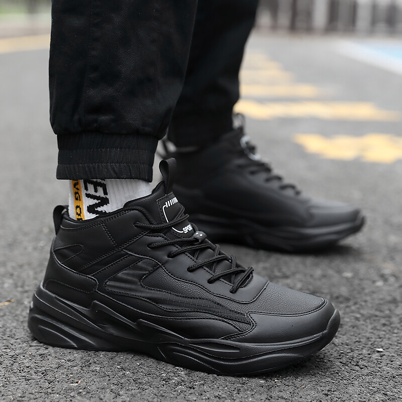 Pantofi de tenis pentru bărbați cu platformă înaltă, pantofi sport super ușori, impermeabili, din piele, alb, negru, cizme de mers pentru bărbați Tenis Masculino