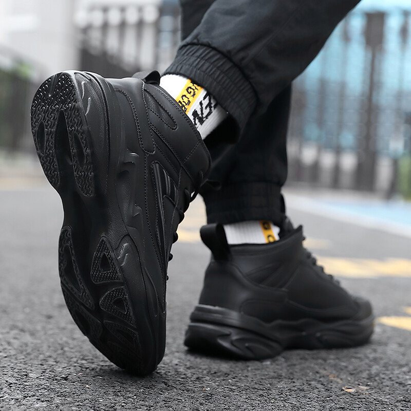 Pantofi de tenis pentru bărbați cu platformă înaltă, pantofi sport super ușori, impermeabili, din piele, alb, negru, cizme de mers pentru bărbați Tenis Masculino