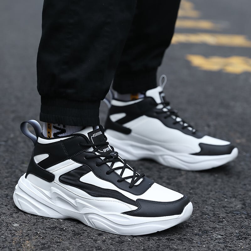 Pantofi de tenis pentru bărbați cu platformă înaltă, pantofi sport super ușori, impermeabili, din piele, alb, negru, cizme de mers pentru bărbați Tenis Masculino
