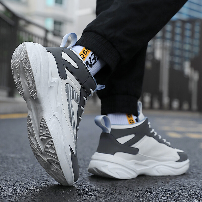 Pantofi de tenis pentru bărbați cu platformă înaltă, pantofi sport super ușori, impermeabili, din piele, alb, negru, cizme de mers pentru bărbați Tenis Masculino