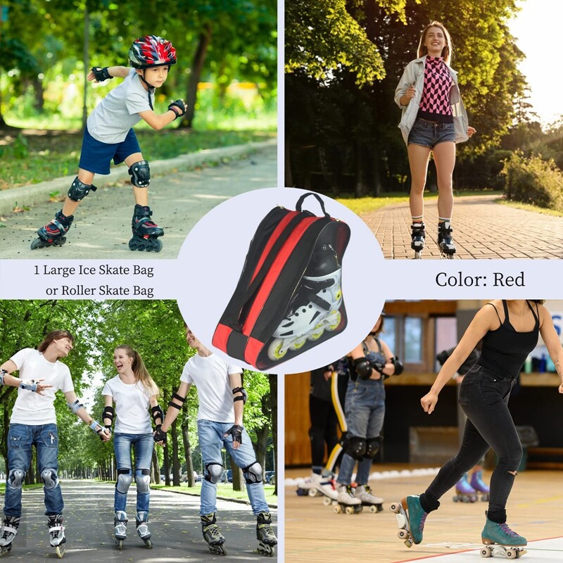 Oxford dječja putna ruksaka za klizanje na ledu Prozračna deblja torba za pohranu klizaljki s bočnim mrežastim džepovima Dodaci za koturaljke