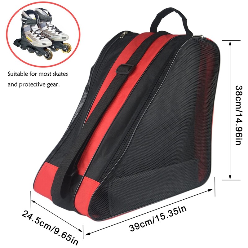 Oxford dječja putna ruksaka za klizanje na ledu Prozračna deblja torba za pohranu klizaljki s bočnim mrežastim džepovima Dodaci za koturaljke