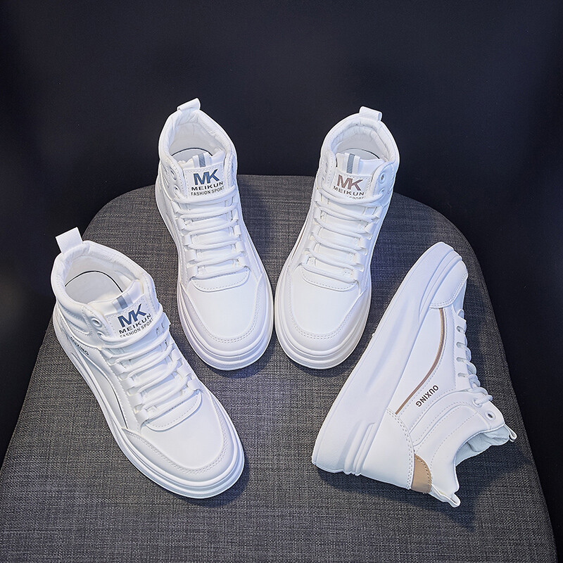 Dámske biele tenisky, športové topánky, dizajnérske topánky na platforme, originálne dámske vysoké topánky, módne ležérne outdoorové topánky na platforme