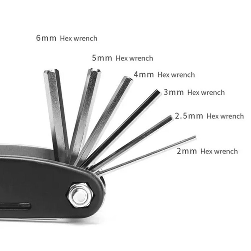 16-u-1 višenamjenski alat za bicikle šesterokutni odvijač nasadni ključ prijenosni sklopivi višenamjenski alat za vlasnike bicikala