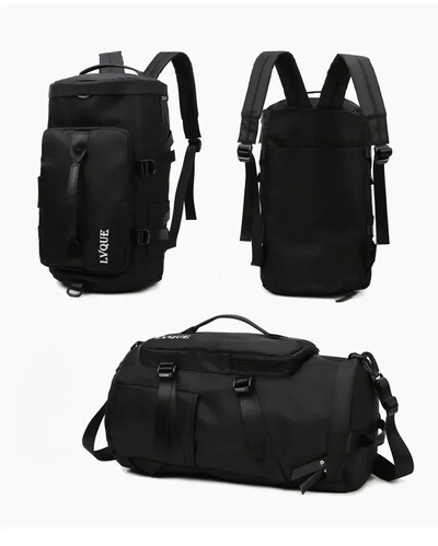 Didelės talpos lauko sportinis treniruoklių krepšys Kelioninis sauso šlapio atskyrimo kuprinės bagažo krepšiai kūno rengybos treniruotėms vyrams, moterims