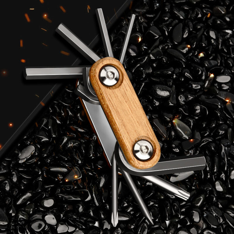 Prijenosni imbus ključ 8 u 1 Alat za popravak bicikala 2/3/4/5/6 mm Višenamjenski alat za brdski cestovni bicikl