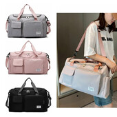 Geantă de gimnastică de capacitate mare pentru fitness, umed, uscat, geantă de înot separată, bagaj de călătorie, geantă de umăr, pentru weekend, pentru noapte