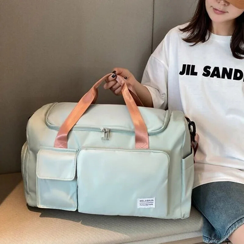 Geantă de gimnastică de capacitate mare pentru fitness, umed, uscat, geantă de înot separată, bagaj de călătorie, geantă de umăr, pentru weekend, pentru noapte