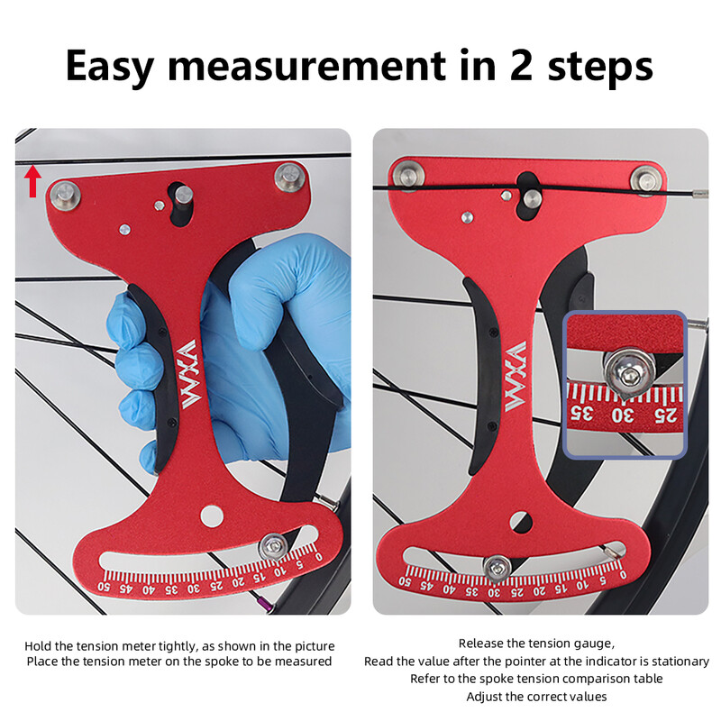 VXM Bicikl od aluminijske legure Indikator Attrezi Meter Tensiometer Spoke Tension Wheel Graditelji MTB Bicycle Anrancee Alat za popravak žbica