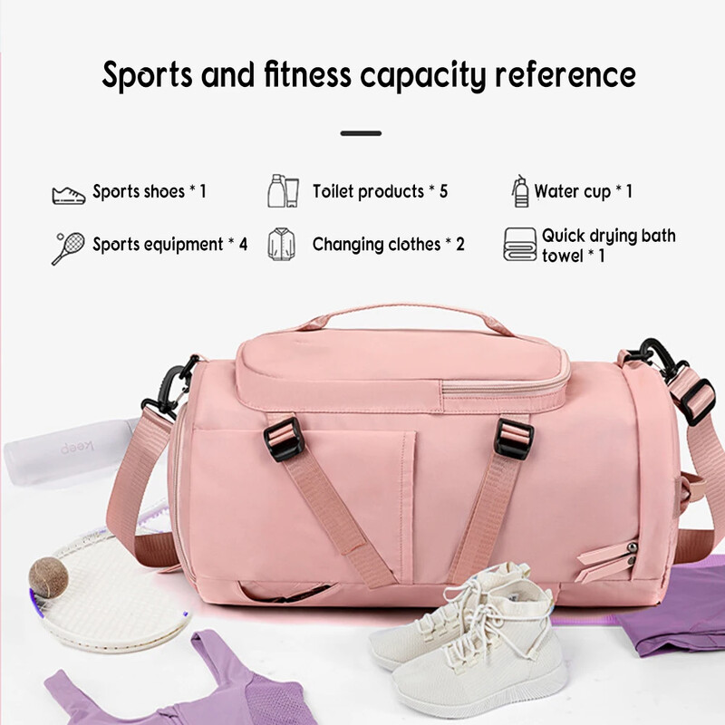 Muži Ženy Tašky do posilňovne na fitness tréning Vonkajšie cestovné športové tašky Multifunkčné suché a mokré separačné tašky