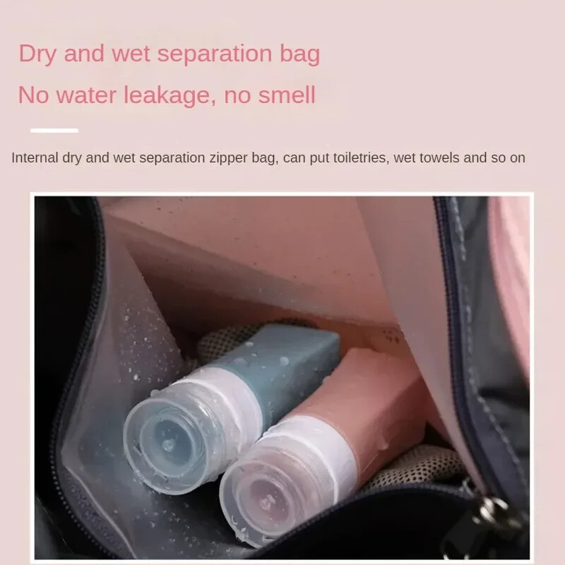 Dámske cestovné tašky na suché a mokré oddelenie, fitness batoh, ľahký, nepremokavý, plávanie, joga, šport s priehradkou na topánky