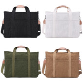 Lielas ietilpības sieviešu stilīga audekla soma ar vairākām kabatām ikdienas soma Mīksta, daudzpusīga plecu soma ar regulējamu siksnu, somiņa