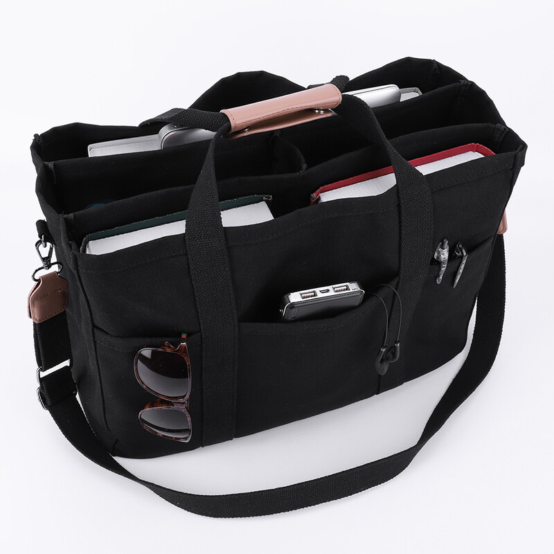 Lielas ietilpības sieviešu stilīga audekla soma ar vairākām kabatām ikdienas soma Mīksta, daudzpusīga plecu soma ar regulējamu siksnu, somiņa