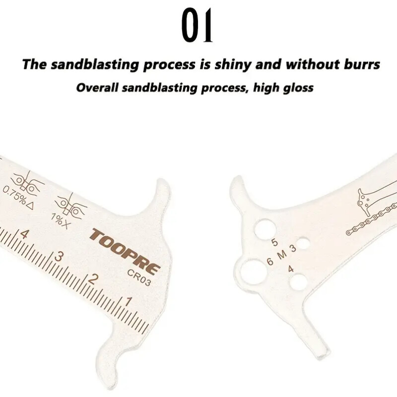 Indikátor opotrebenia reťaze bicykla, nástroj na opravu pravítka z nehrdzavejúcej ocele, meranie priemeru skrutky na meranie reťaze pre horské a cestné bicykle