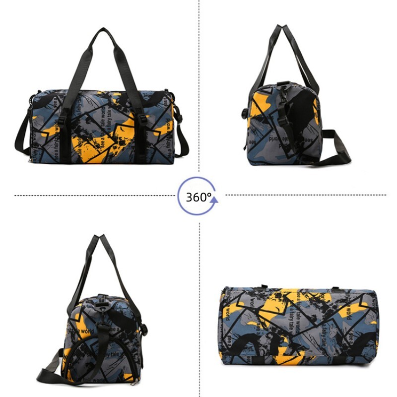 Športová taška Graffiti Sport Gym Bag cez noc, módna cestovná taška s priehradkou na topánky a vreckom na mokré oblečenie, vodotesná