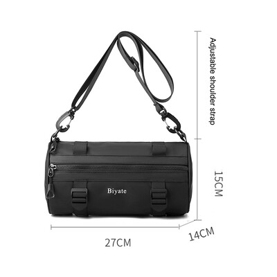 Muška torba preko tijela Najlonski okrugli cilindrični ruksak Ruksak Torba za preko ramena Putna muška remen Bočna torba za prsa