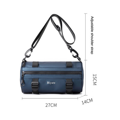 Muška torba preko tijela Najlonski okrugli cilindrični ruksak Ruksak Torba za preko ramena Putna muška remen Bočna torba za prsa