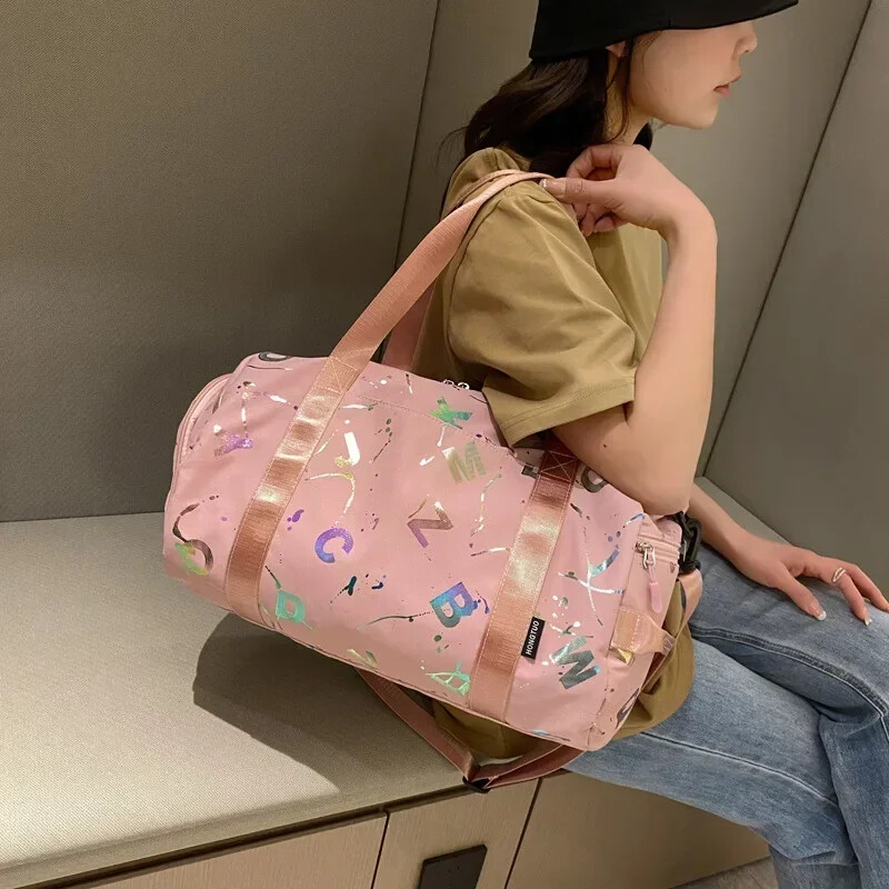 Torba za sportski ples u teretani, joga, za žene, muškarce, ispis slova i grafita, putovanja, fitnes, suha, mokra, vodootporna torba za defliranje preko ramena