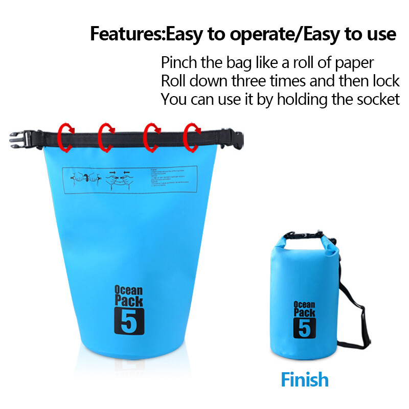 5L-30LPVC tinklinis vandeniui atsparus krepšys, skirtas nardymui, kompresinis laikymas vandeniui atsparus krepšys, sausas krepšys vyrams, moterims, plaukimui plaustais baidarėmis