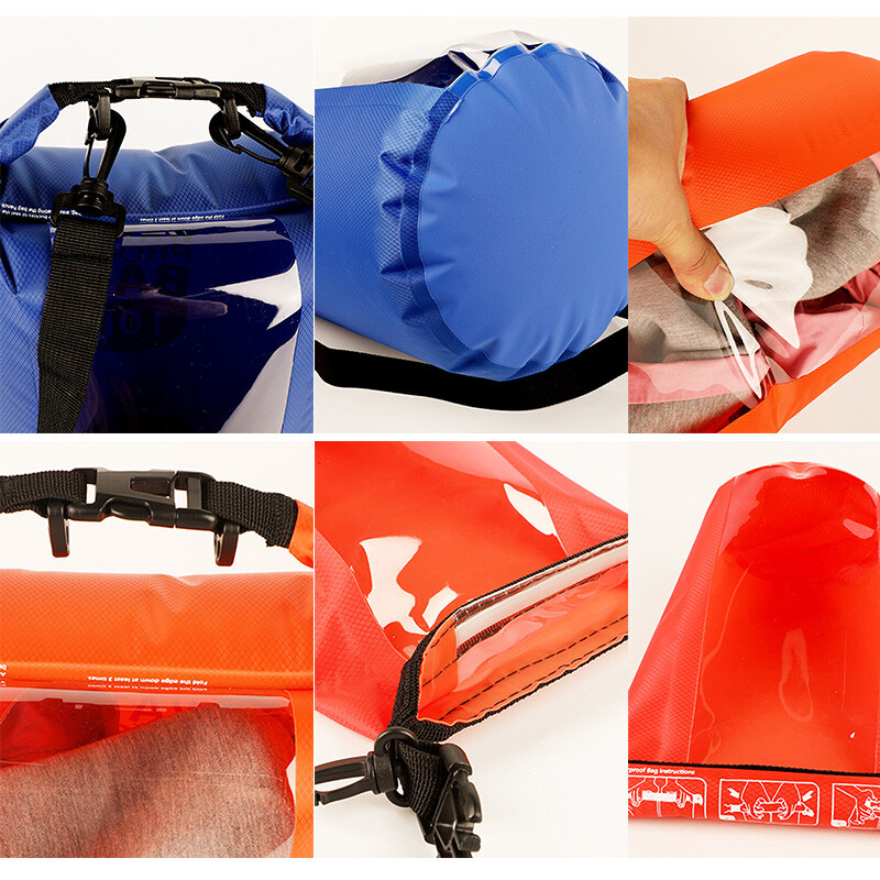 Vodootporna torba za plivanje Dry Sack 10L Vodootporne plutajuće torbe za suhu opremu za vožnju čamcem, ribolov, rafting, torba za plivanje preko ramena