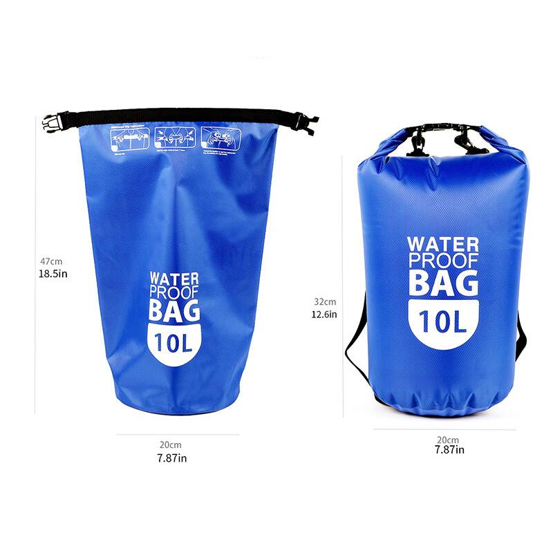 Vodootporna torba za plivanje Dry Sack 10L Vodootporne plutajuće torbe za suhu opremu za vožnju čamcem, ribolov, rafting, torba za plivanje preko ramena
