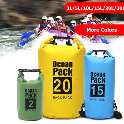 2/5/10/15/20/30L Ocean Pack Преносима чанта за рафтинг, гмуркане, суха чанта, PVC водоустойчива, сгъваема чанта за съхранение на плуване за речни преходи