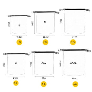 6 ΤΕΜ Εξωτερική αδιάβροχη τσάντα Ξηρό σάκος για παρασυρόμενη βαρκάδα Floating Kayaking Beach Αδιάβροχη τσάντα παραλίας Ανθεκτική ξηρή τσάντα