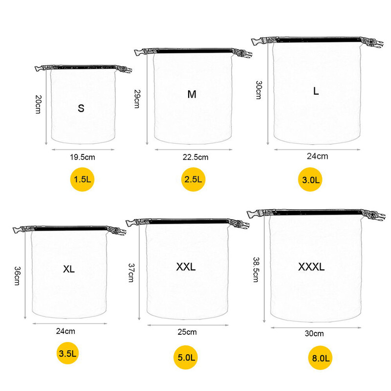 6 KOM Vanjska vodootporna torba Suha vreća za vožnju čamcem Plutajući kajak Plaža Vodootporna torba za plažu Izdržljiva suha torba