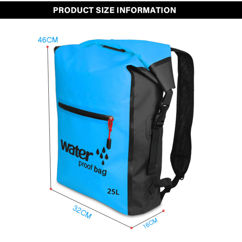 Vodootporan ruksak Vožnja motociklom Sklopiva suha torba Sport na otvorenom Kampiranje Planinarenje Rafting Ronjenje Plivanje Torbe za ribolov 25L