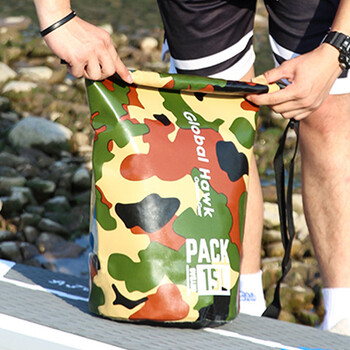 Αδιάβροχη Dry Bag 5L/10L/15L/20L/30L PVC Camouflage Dry Wet Separation Bag for Swimming Kayaking Rafting Boating River Trekking