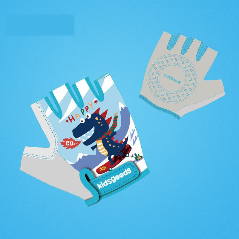 Vaikų sportinės apsauginės pirštinės, dviračių važinėjimas riedučiais, animacinių filmų spausdintos rankenos berniukams, mergaitėms, neslystančios puspirštės pirštinės XG38