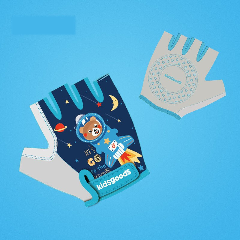 Vaikų sportinės apsauginės pirštinės, dviračių važinėjimas riedučiais, animacinių filmų spausdintos rankenos berniukams, mergaitėms, neslystančios puspirštės pirštinės XG38