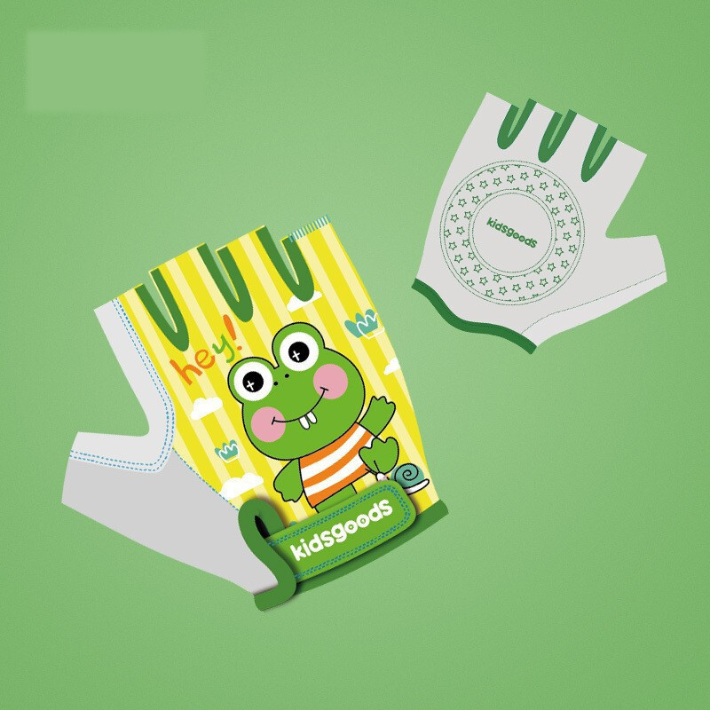 Vaikų sportinės apsauginės pirštinės, dviračių važinėjimas riedučiais, animacinių filmų spausdintos rankenos berniukams, mergaitėms, neslystančios puspirštės pirštinės XG38