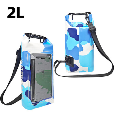 2L Dry Bag Zaslon osjetljiv na dodir Vodootporne torbe Za Trekking Drifting Rafting Surfanje Kajak Sportske torbe na otvorenom Oprema za kampiranje XA394Q
