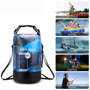 Αδιάβροχη Dry Bag 10L 20L Storage Pack Θήκη για κολύμπι Trekking Rafting Βαρκάδα Καγιάκ Rafting Drybags Τσάντα πλάτης XD117Y