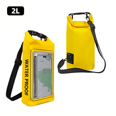 2L 5L suchý vak s dotykovou obrazovkou, vodotesné tašky na trekking, driftovanie, rafting, surfovanie, kajak, outdoorové športové tašky, plavecké vybavenie