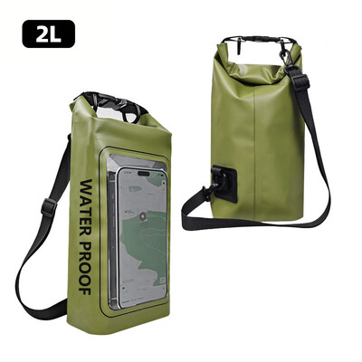 2L 5L suchý vak s dotykovou obrazovkou, vodotesné tašky na trekking, driftovanie, rafting, surfovanie, kajak, outdoorové športové tašky, plavecké vybavenie